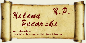 Milena Pecarski vizit kartica